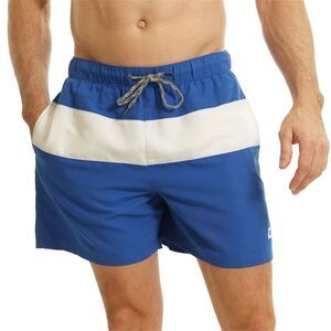 RIPT Essentials Mens Contrast Striped Swim Shorts / Royal Blue/White